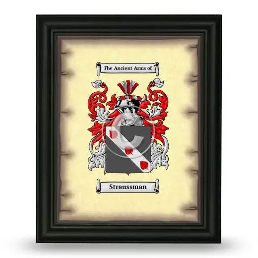 Straussman Coat of Arms Framed - Black