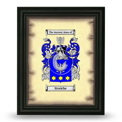 Streiche Coat of Arms Framed - Black