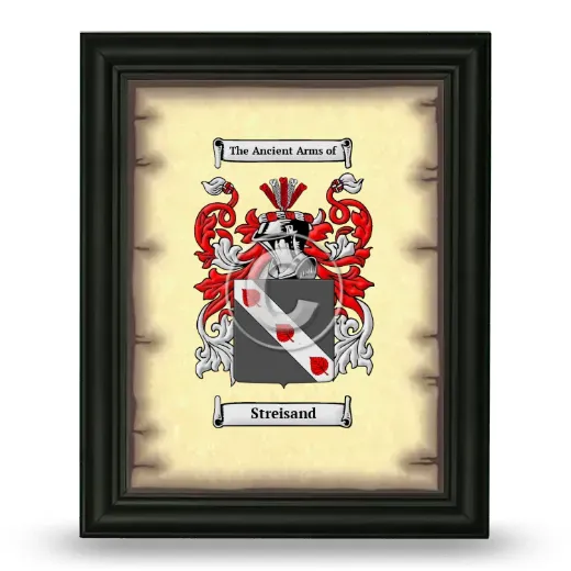 Streisand Coat of Arms Framed - Black