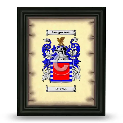 Streton Coat of Arms Framed - Black