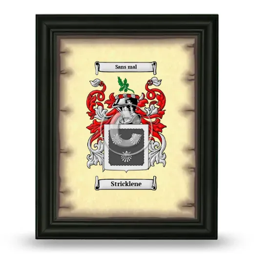Stricklene Coat of Arms Framed - Black