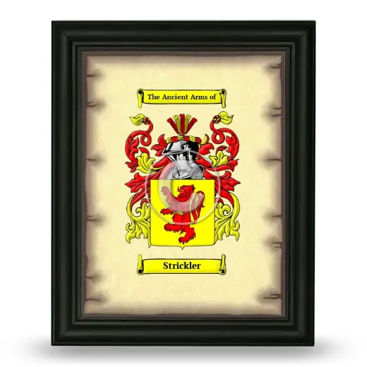 Strickler Coat of Arms Framed - Black
