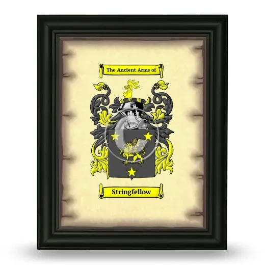 Stringfellow Coat of Arms Framed - Black