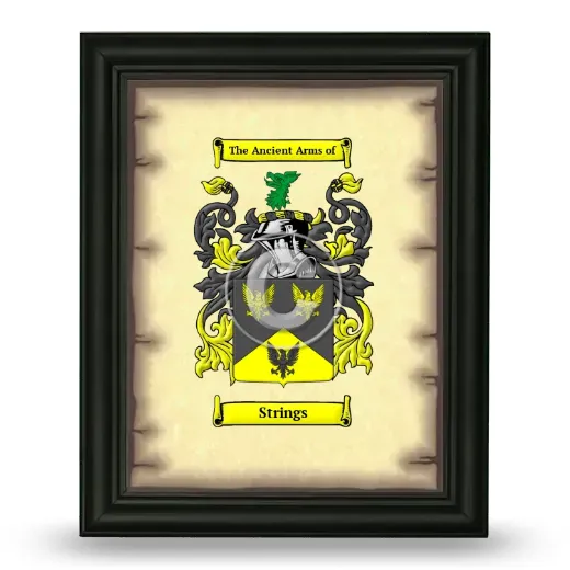 Strings Coat of Arms Framed - Black