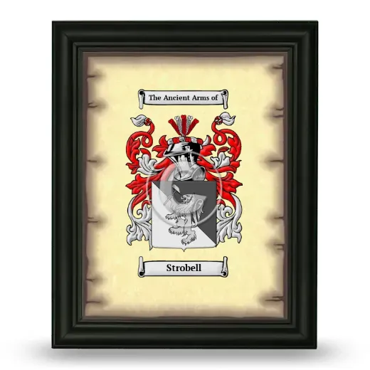 Strobell Coat of Arms Framed - Black