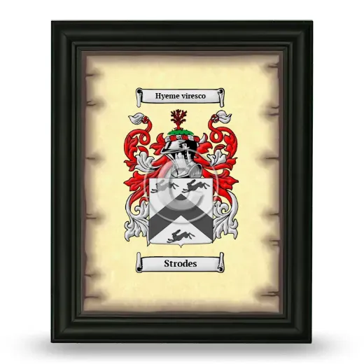 Strodes Coat of Arms Framed - Black