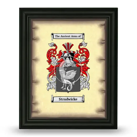 Strudwicke Coat of Arms Framed - Black