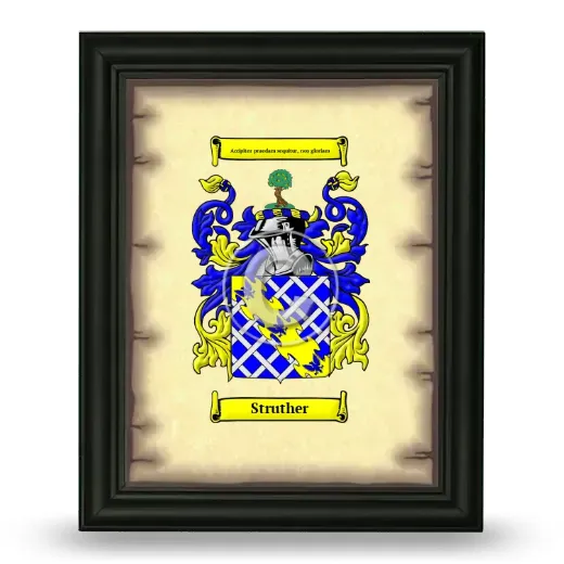 Struther Coat of Arms Framed - Black