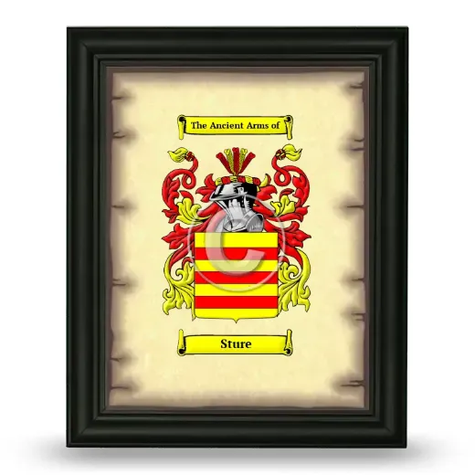 Sture Coat of Arms Framed - Black