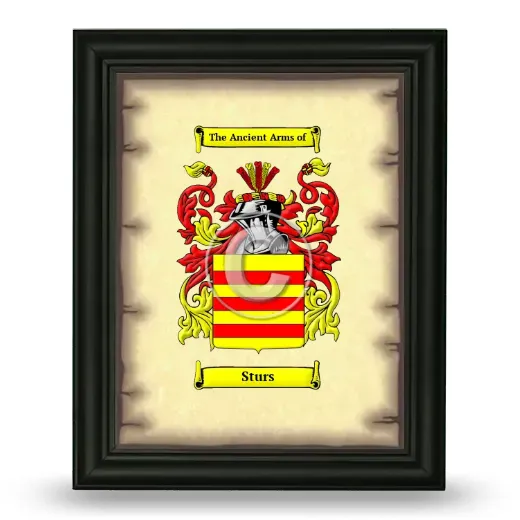 Sturs Coat of Arms Framed - Black