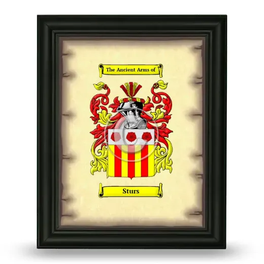 Sturs Coat of Arms Framed - Black