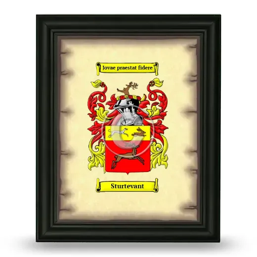 Sturtevant Coat of Arms Framed - Black