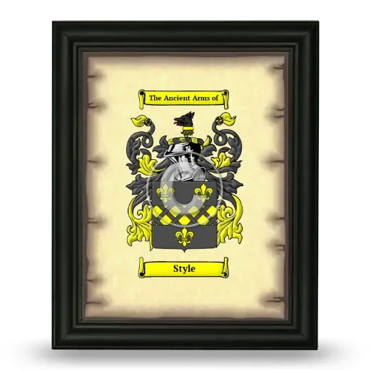 Style Coat of Arms Framed - Black