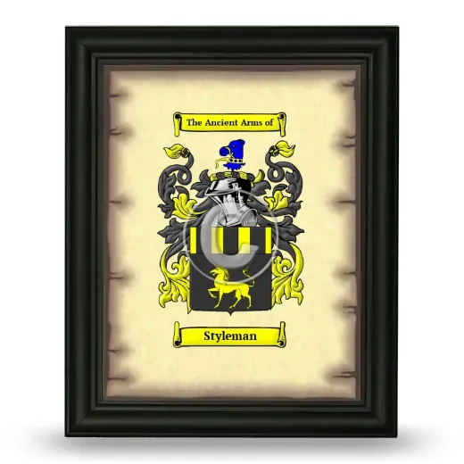 Styleman Coat of Arms Framed - Black