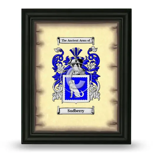 Sudberry Coat of Arms Framed - Black