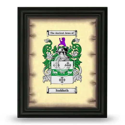 Sudduth Coat of Arms Framed - Black