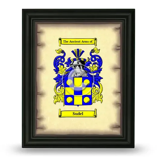 Sudel Coat of Arms Framed - Black