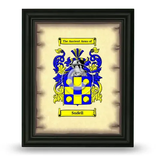Sudell Coat of Arms Framed - Black