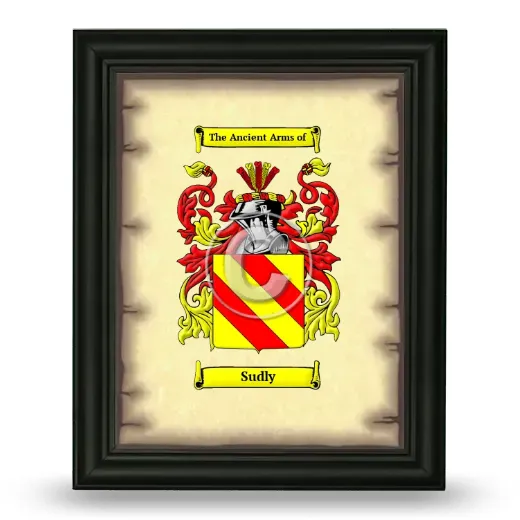Sudly Coat of Arms Framed - Black