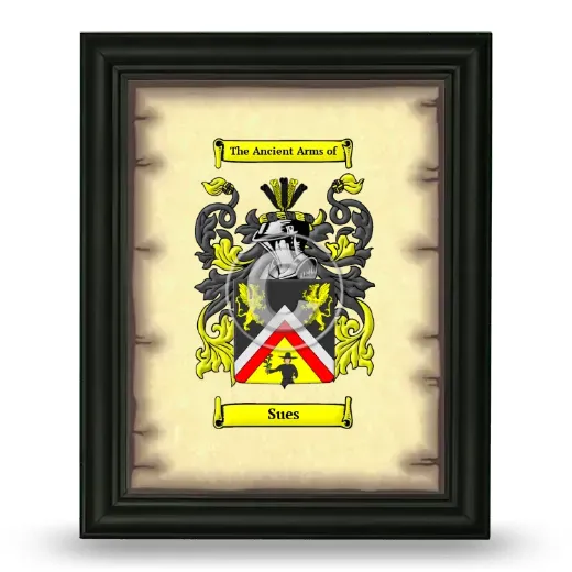 Sues Coat of Arms Framed - Black