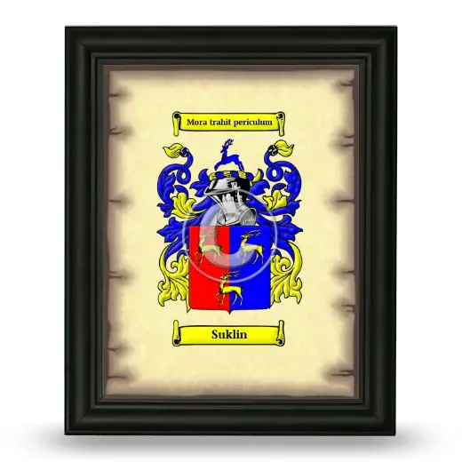 Suklin Coat of Arms Framed - Black