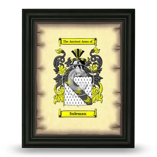 Suleman Coat of Arms Framed - Black