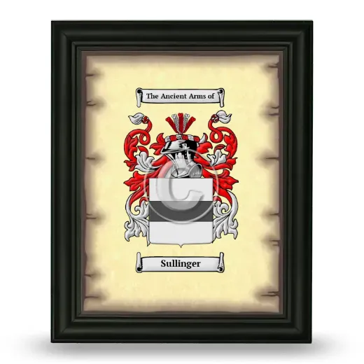 Sullinger Coat of Arms Framed - Black