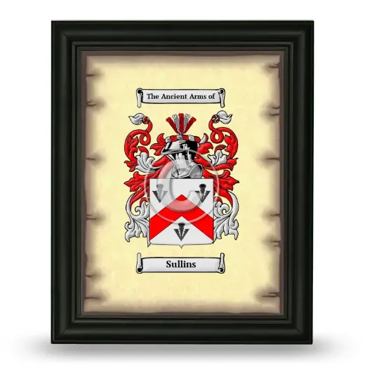 Sullins Coat of Arms Framed - Black
