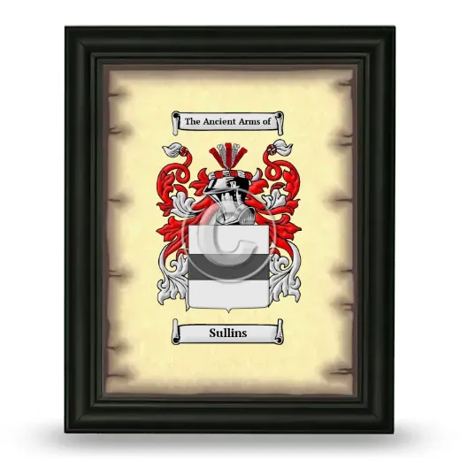 Sullins Coat of Arms Framed - Black