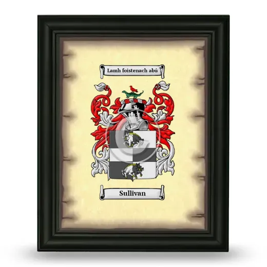 Sullivan Coat of Arms Framed - Black