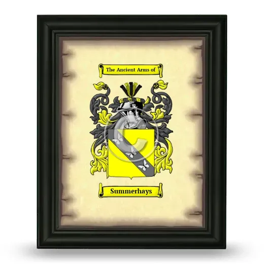 Summerhays Coat of Arms Framed - Black
