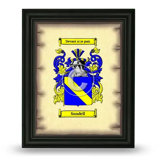 Sundell Coat of Arms Framed - Black