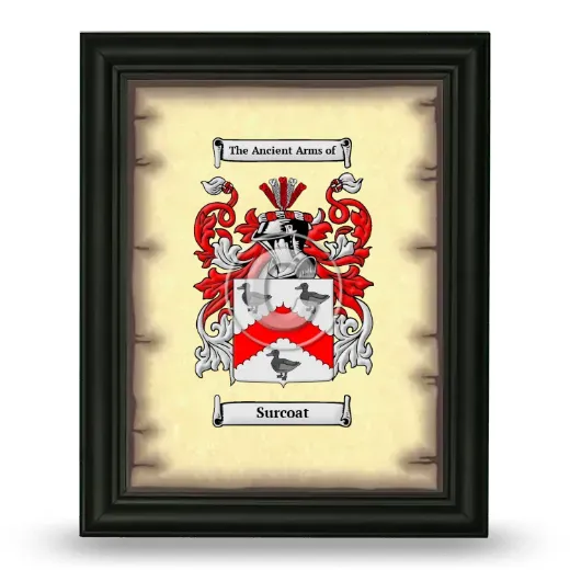 Surcoat Coat of Arms Framed - Black