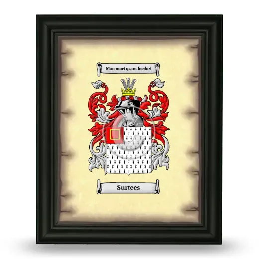 Surtees Coat of Arms Framed - Black