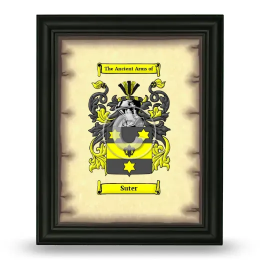 Suter Coat of Arms Framed - Black