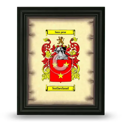 Sutherland Coat of Arms Framed - Black