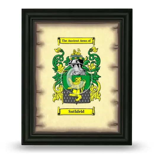 Suthfeld Coat of Arms Framed - Black