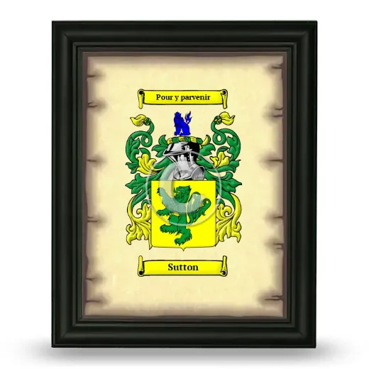 Sutton Coat of Arms Framed - Black