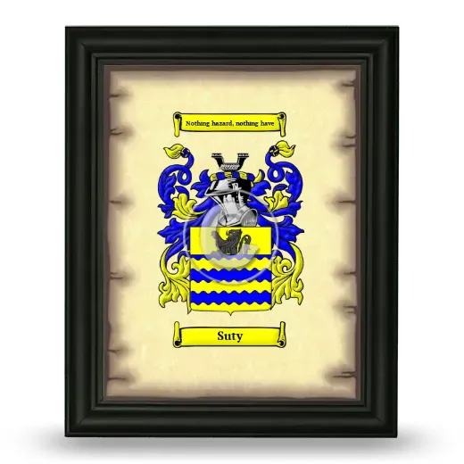 Suty Coat of Arms Framed - Black
