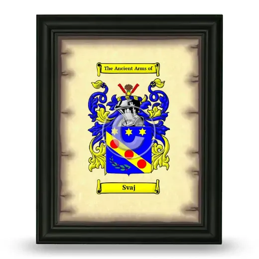 Svaj Coat of Arms Framed - Black