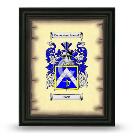 Sven Coat of Arms Framed - Black
