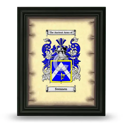 Svensen Coat of Arms Framed - Black