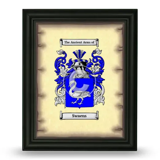 Swaens Coat of Arms Framed - Black