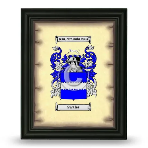 Swales Coat of Arms Framed - Black