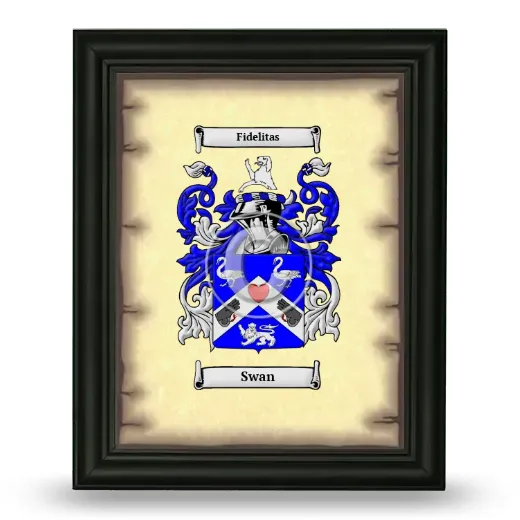 Swan Coat of Arms Framed - Black