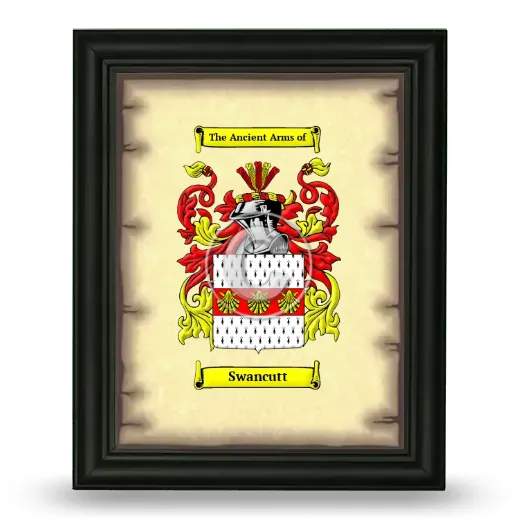 Swancutt Coat of Arms Framed - Black
