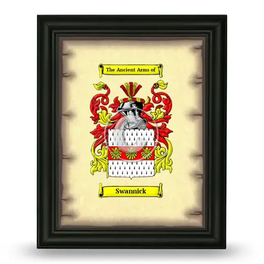 Swannick Coat of Arms Framed - Black