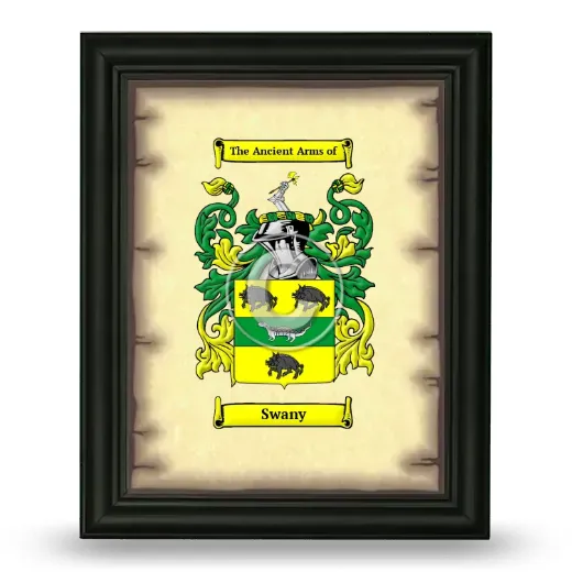 Swany Coat of Arms Framed - Black