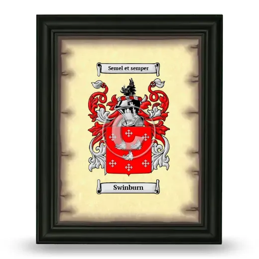 Swinburn Coat of Arms Framed - Black