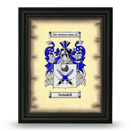 Swindell Coat of Arms Framed - Black